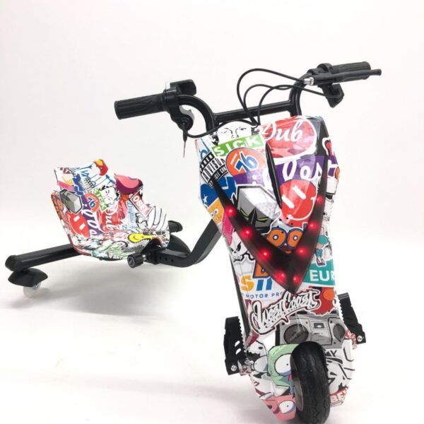 Дрифт-карт Windtech Crazy Bug 500W Белый граффити с амортизацией.