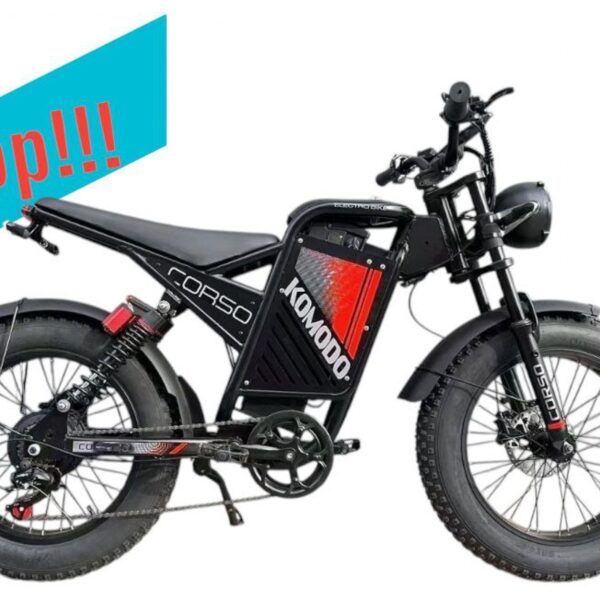 Электрофетбайк Corso "Komodo" 20" дюймов KM-88155 рама стальная, двигатель 1000W, аккумулятор 48V18AH
