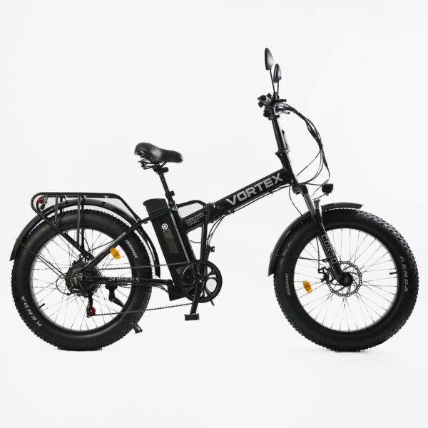 Электровелосипед Corso «Vortex» 24" дюймов TX-78950 ЧЕРНЫЙ, рама алюминиевая, двигатель 500W, акум. 48V13Ah литиевый