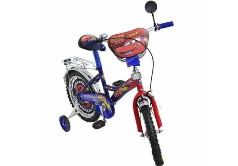 Детский велосипед Mustang Тачки 18" + корзина