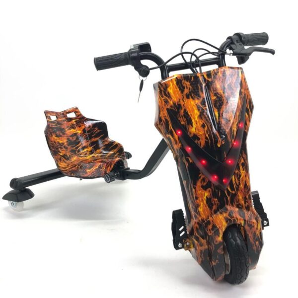 Дрифт-карт Windtech Crazy Bug 500W Красное пламя с амортизацией