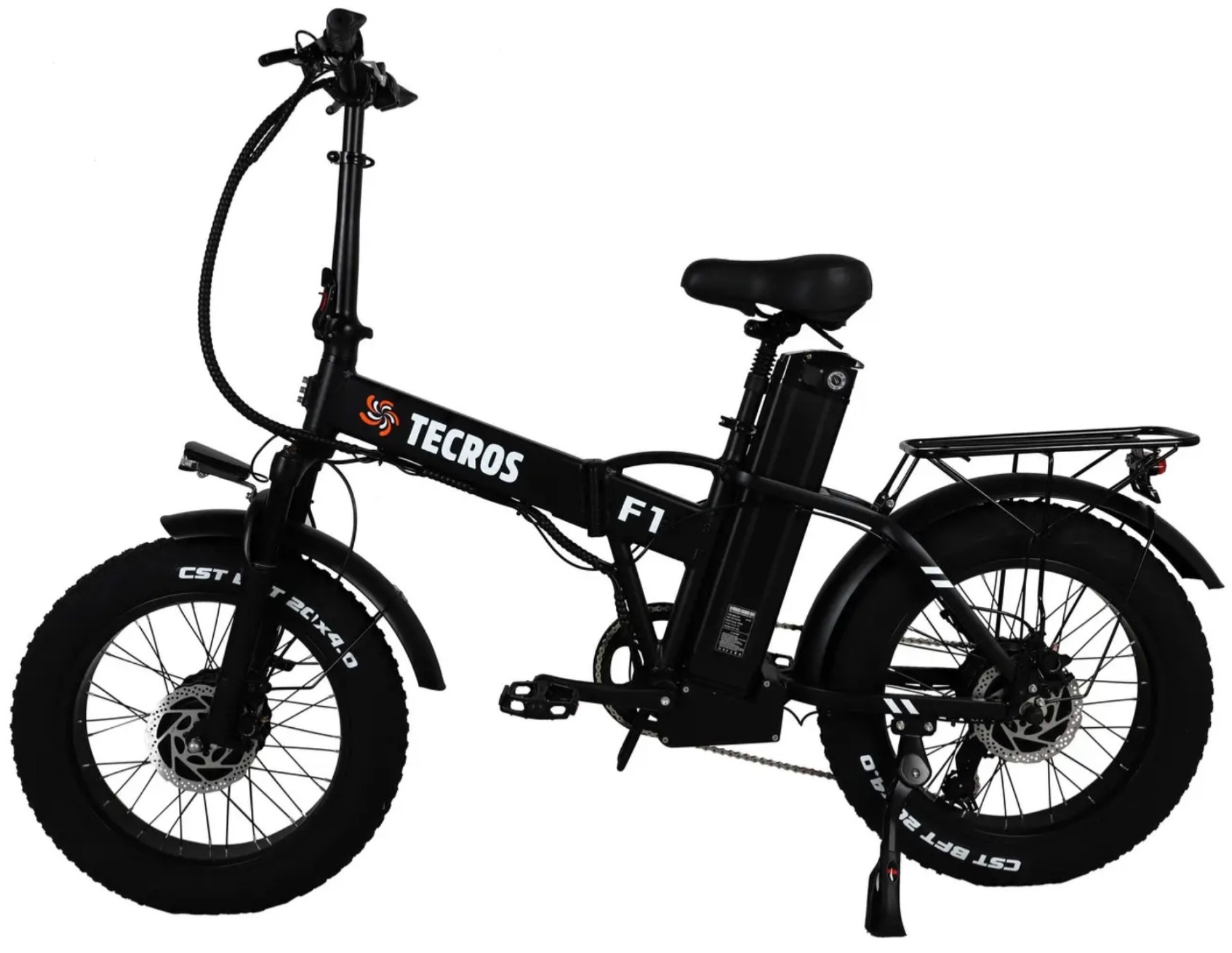 Электровелосипед fatbike Tecros F1 dual 48v 20ah 2 двигателя по 1000W 20" 50 км/ч складной — изображение 2
