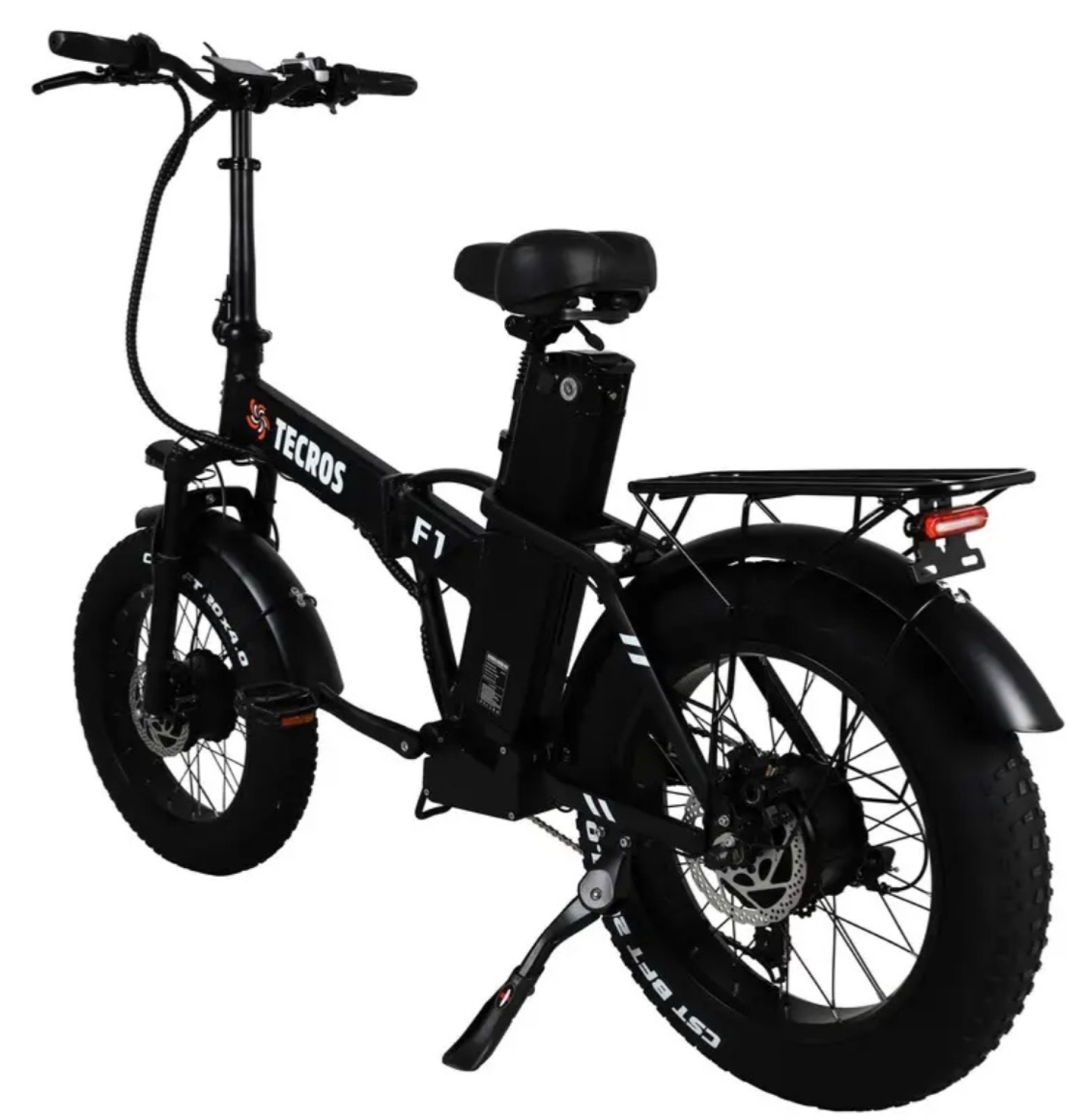 Электровелосипед fatbike Tecros F1 dual 48v 20ah 2 двигателя по 1000W 20" 50 км/ч складной — изображение 3