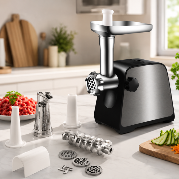 Мясорубка Domotec MS-2026 4500W с функцией реверса и соковыжималкой