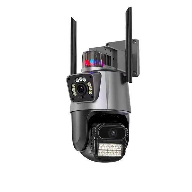 Уличная охранная поворотная WIFI камера Dual Lens Zoom 8MP сирена, зум, удаленным доступом онлайн — изображение 3