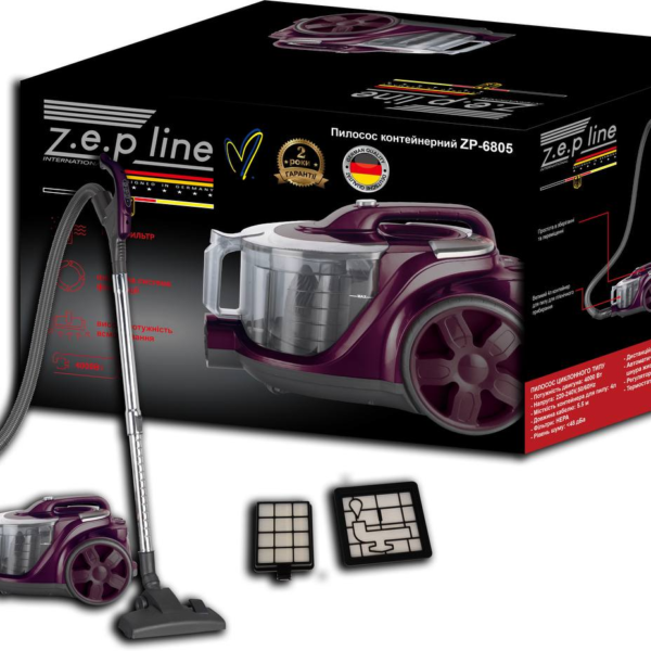 Пылесос контейнерный 4л Zepline ZP-6805 сиреневый