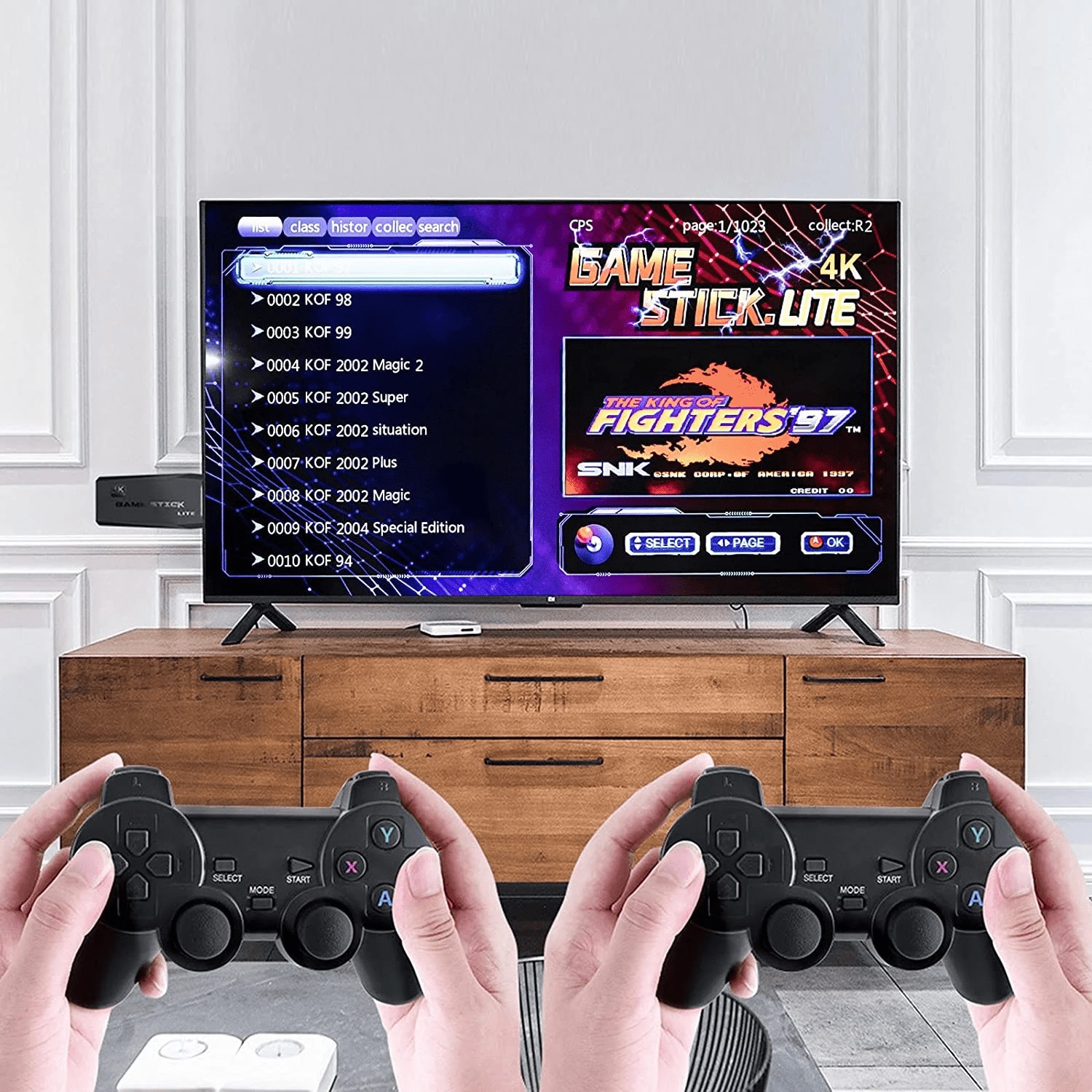 Игровая ТВ-приставка M8 mini 4K на Android TV с встроенным эмулятором ретро-игр и джойстиками — изображение 2