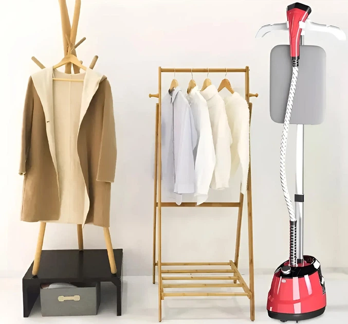 Вертикальный отпариватель для одежды Garment Steamer 2000W / Красный Паровой утюг для всех видов ткани — изображение 3