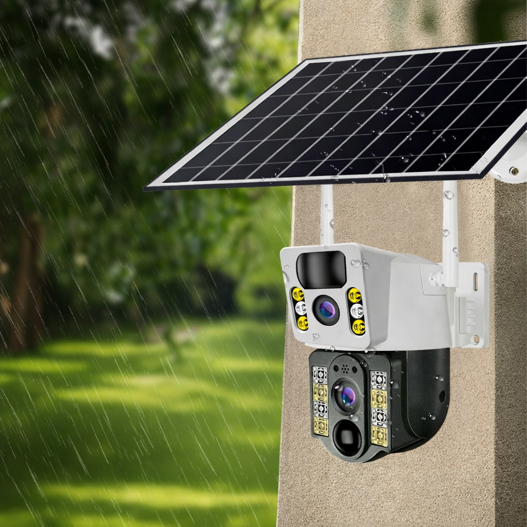 4K Беспроводная камера Solar WI-FI , двойной объектив, ночное видение V380 Pro CCTV 8MP