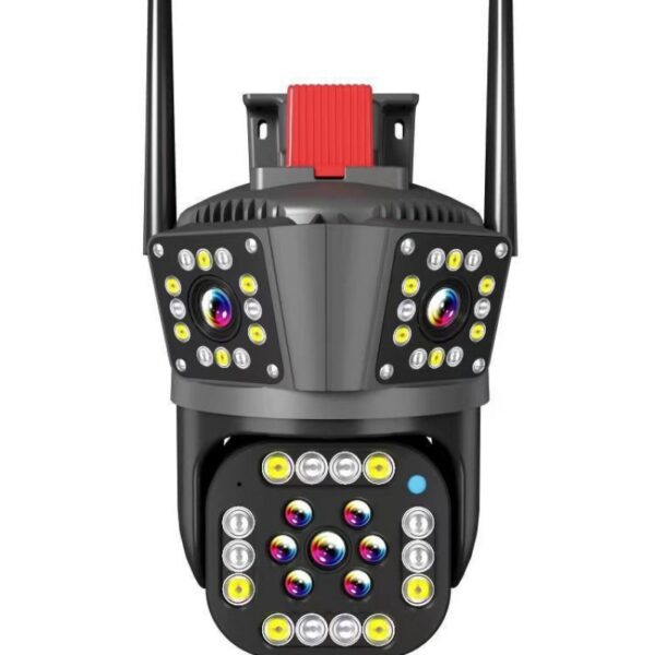 Wi-Fi видеокамера с тремя объективами уличная SD/карта YOSO YO-IPC49D6MP50 PTZ 2.8mm V380