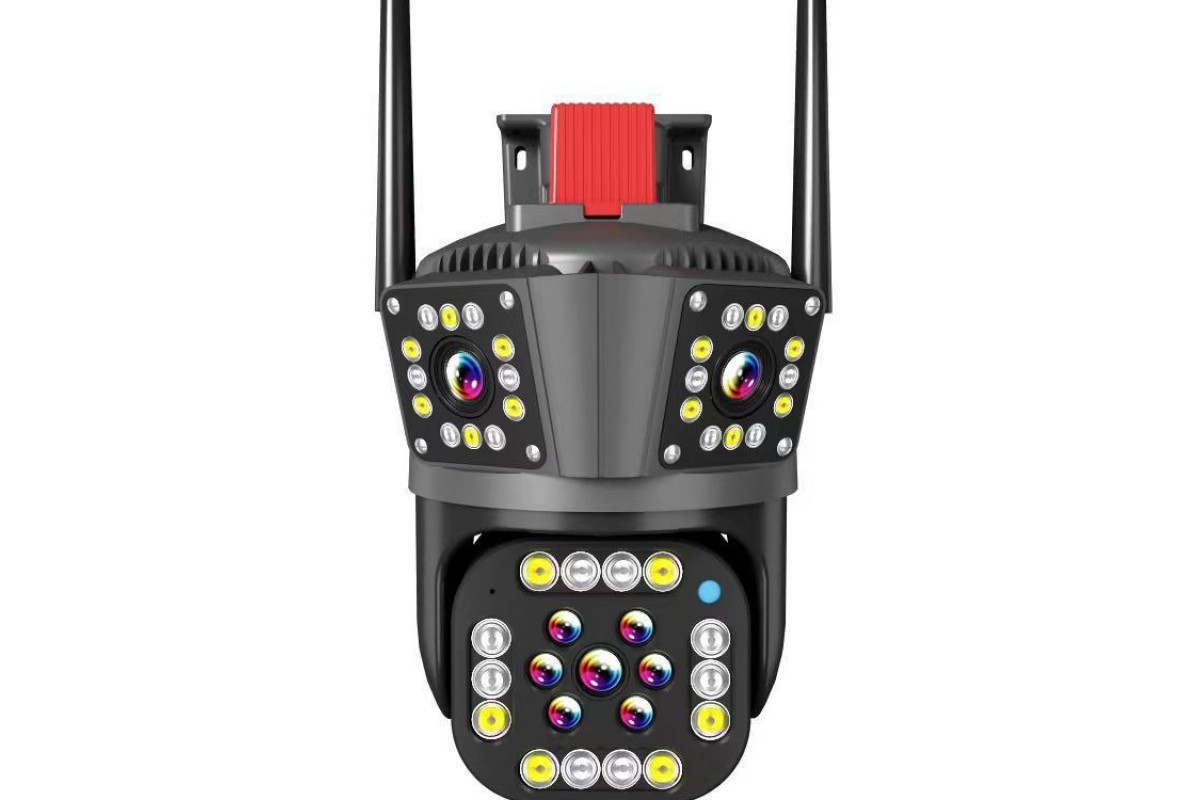 Wi-Fi видеокамера с тремя объективами уличная SD/карта YOSO YO-IPC49D6MP50 PTZ 2.8mm V380