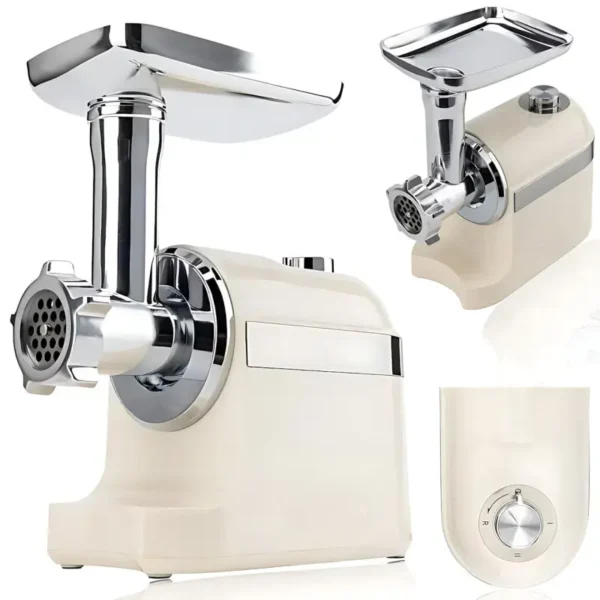 Белая Мясорубка Rainberg RB-2270 3800Вт с реверсом и насадками для шинковки и колбас