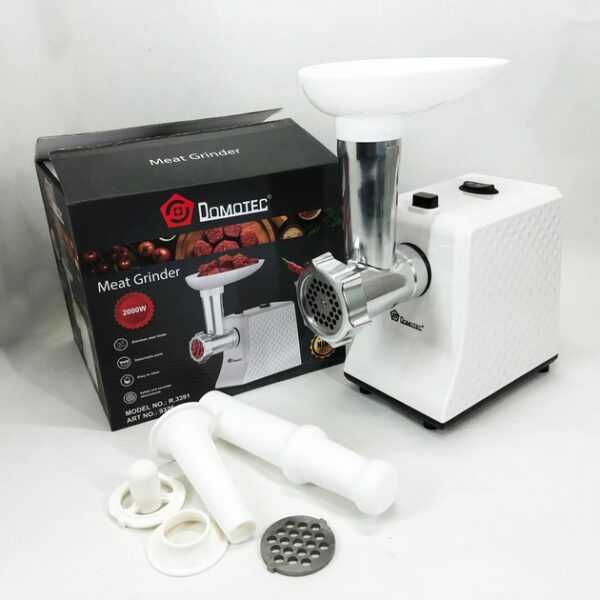 Мясорубка электрическая domotec r3391 2000w, мощная компактная мясорубка для дома, мясорубка 3 в 1