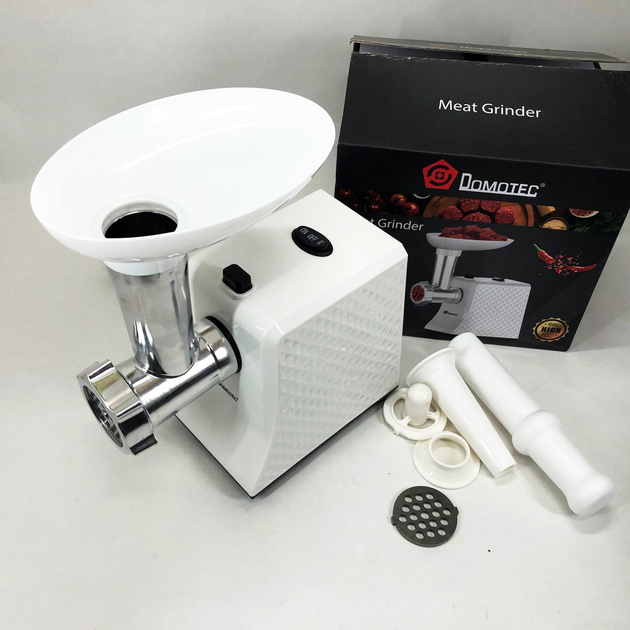 Мясорубка электрическая domotec r3391 2000w, мощная компактная мясорубка для дома, мясорубка 3 в 1 — изображение 3