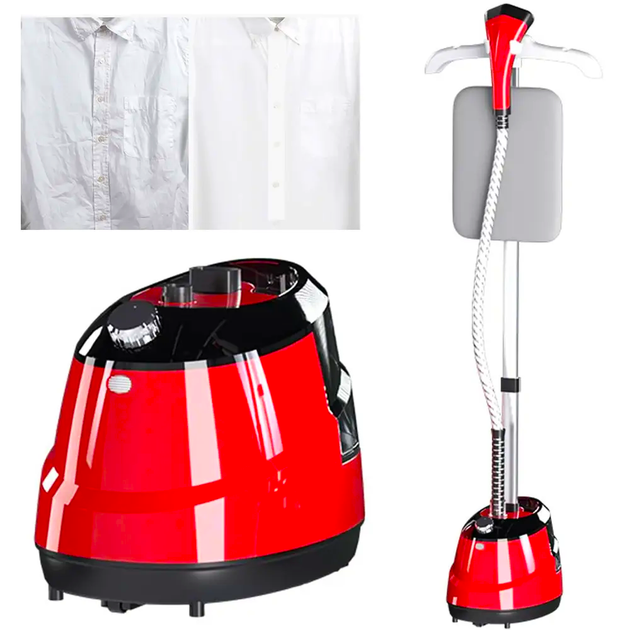 Вертикальный отпариватель для одежды Garment Steamer 2000W / Красный Паровой утюг для всех видов ткани — изображение 2