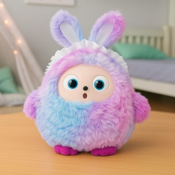 Игрушка с искусственным интеллектом Bobo / Интерактивная плюшевая игрушка BOBO с AI, голосом и LED глазами / Умная игрушка 22х25см Фиолетовый