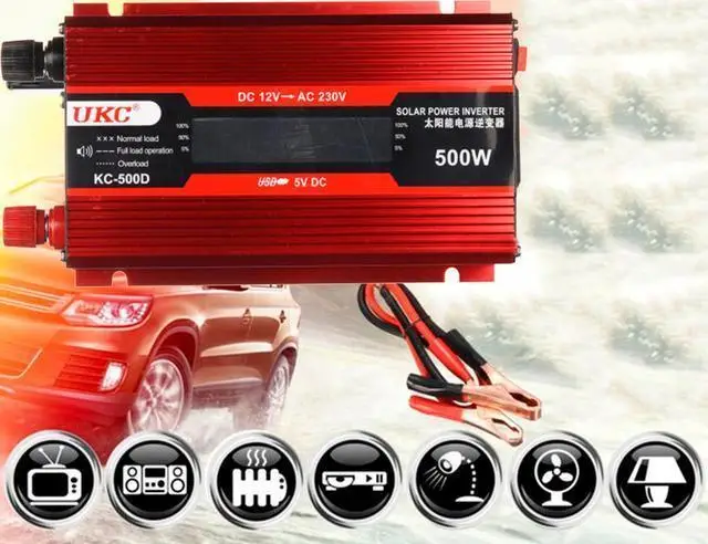 Преобразователь AC/DC KC-500D 500W+lcd, Инвертор в машину — изображение 3