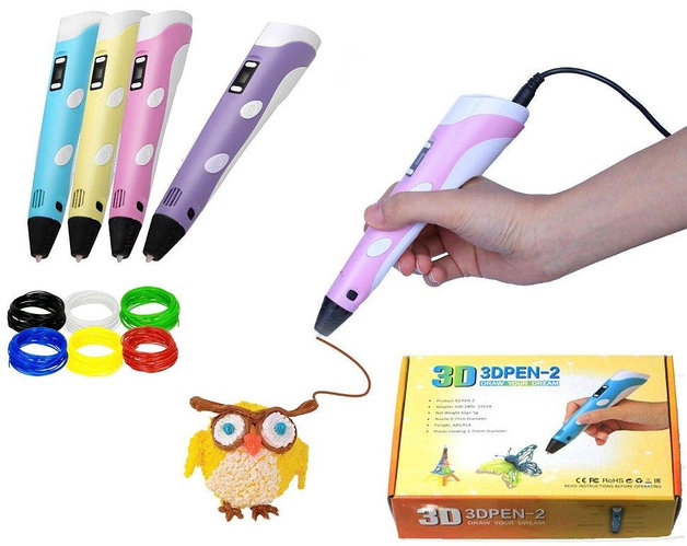 3D ручка c LCD дисплеем и набором эко пластика для 3Д рисования / 3D Pen — изображение 6