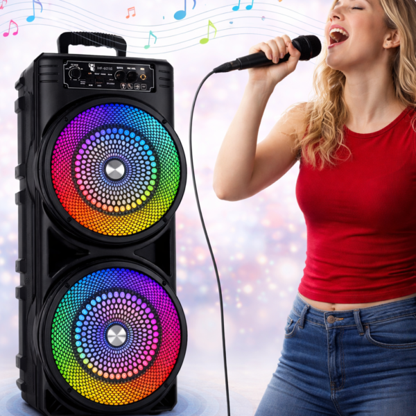 Колонка Bluetooth Wireless Speaker TTD-2807 / Портативная караоке-колонка с RGB-подсветкой