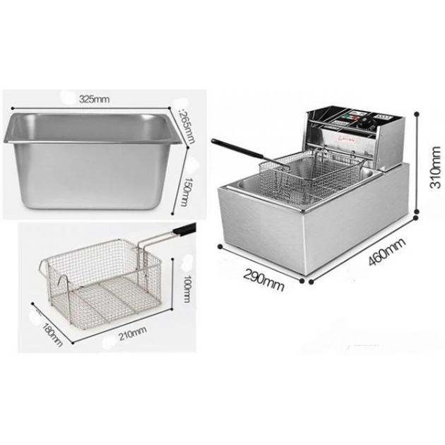 Фритюрница профессиональная Dotvix Electric Fryer D-803 электрическая 2800W 6L — изображение 5