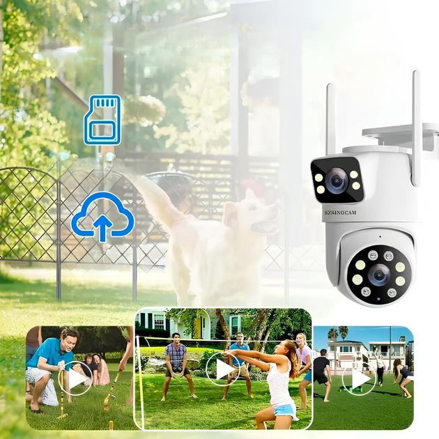 Беспроводная поворотная WiFi камера SZSINOCAM TY-Q2 O-KAM Pro / Внешняя камера видеонаблюдения — изображение 4