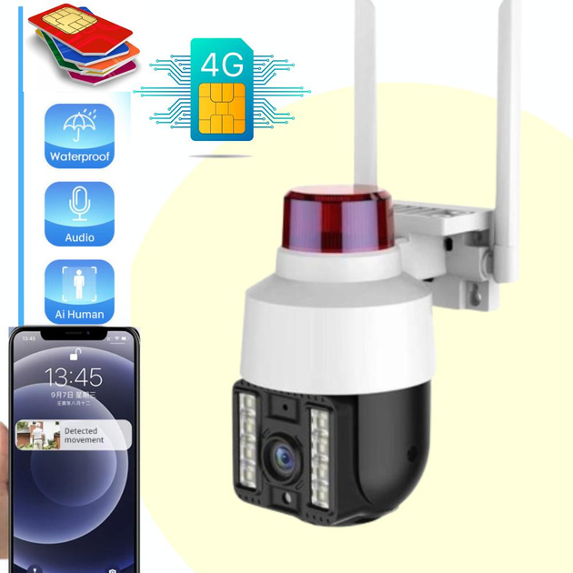 Беспроводная уличная камера WiFi PTZ Verto VRT-C262 FHD 4mp поворотная с сигнализацией — изображение 4