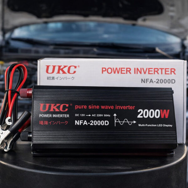 Инвертор UKC NFA-2000D 2000 Вт (12 В → 220 В) — чистый синус, автомобильный преобразователь напряжения