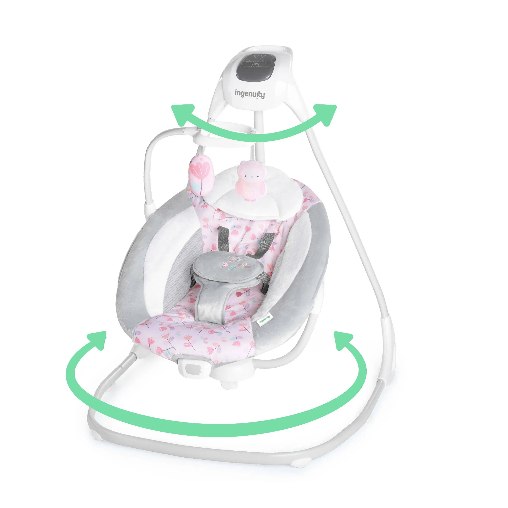 Электронные качели / Детские качели-шезлонг Ingenuity SimpleComfort 2в1 / Укачивающий центр для детей 6 скоростей — изображение 3