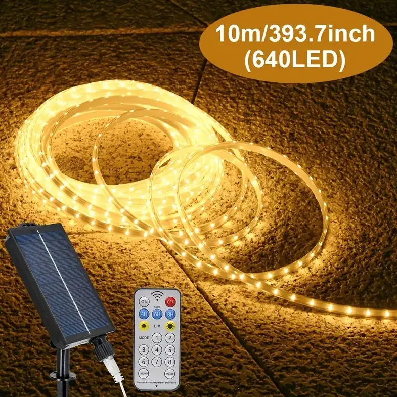 LED гирлянда с солнечной батареей 10 м (теплый белый свет) — изображение 2