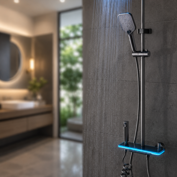 Душ/смеситель Faucet (CRH-8921 многофункциональный с LED ГИДРОЭНЕРГЕТИКОЙ металл / Душевая система с верхним и ручным душем / Душевая система для ванны