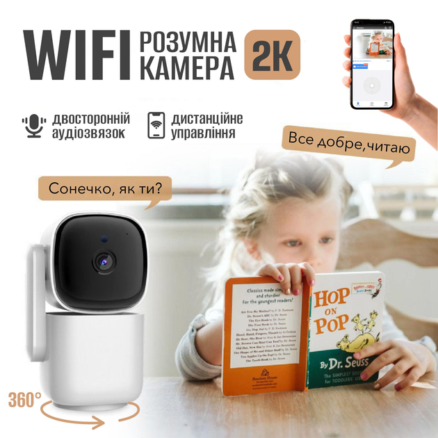 Умная WiFi IP камера для дома видеонаблюдения Noxon Smart Camera 360 охрана для вашего дома и квартиры без слепых зон с двухсторонней связью — изображение 2