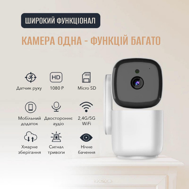 Умная WiFi IP камера для дома видеонаблюдения Noxon Smart Camera 360 охрана для вашего дома и квартиры без слепых зон с двухсторонней связью — изображение 4