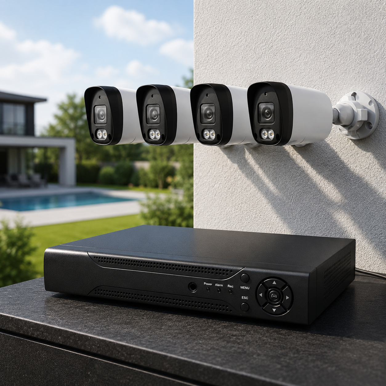 Комплект видеонаблюдения DVR KIT UCAM 4 камеры с регистратором / Комплект уличных камер с влагозащитой