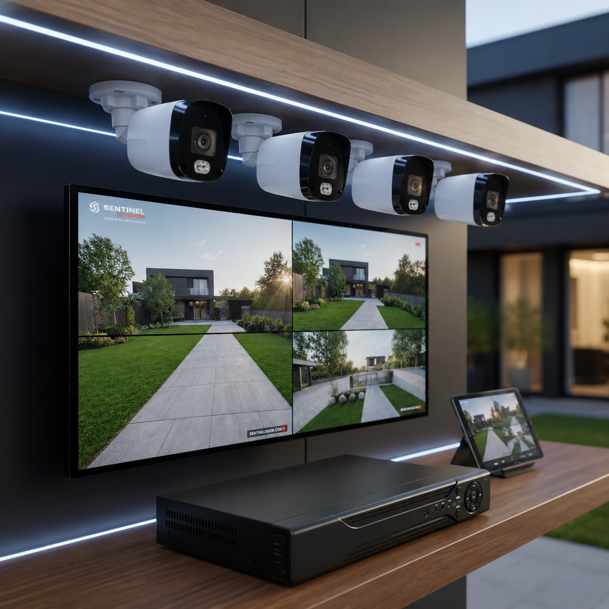 Комплект видеонаблюдения DVR KIT UCAM 4 камеры с регистратором / Комплект уличных камер с влагозащитой — изображение 2