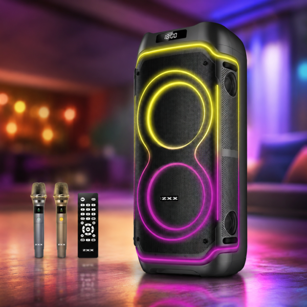 Портативная акустика ZXX-5540 100Вт / Портативная колонка аккумуляторная USB/TWS/TF/FM/BT / Переносная колонка с 2 микрофонами и пультом ДУ