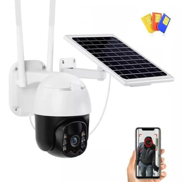 Поворотная погодозащитная солнечная камера безопасности 4G solar cam 1080P