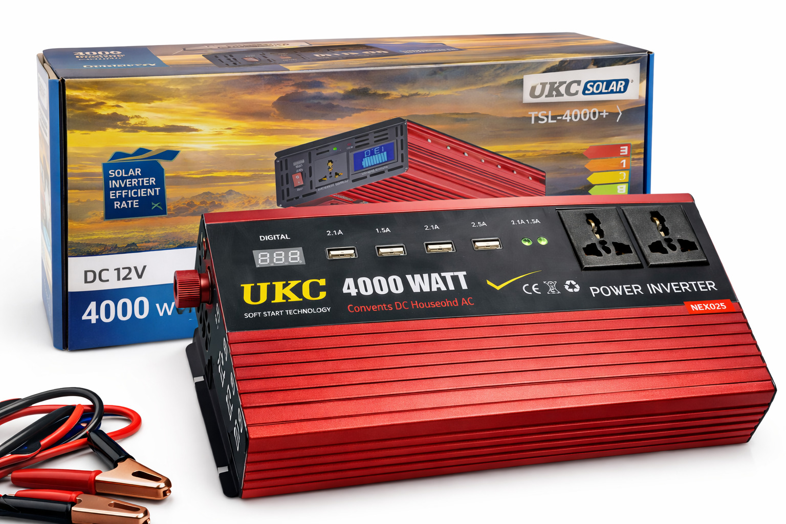 Преобразователь напряжения Power Inverter 4000W c 12V на 220