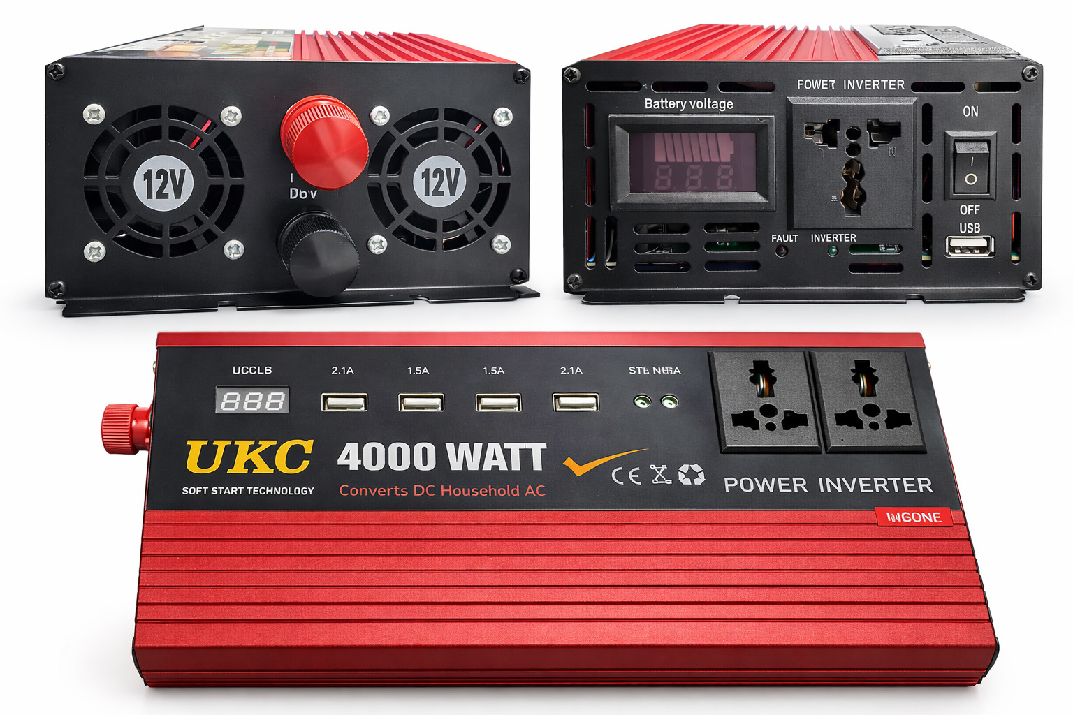 Преобразователь напряжения Power Inverter 4000W c 12V на 220 — изображение 2