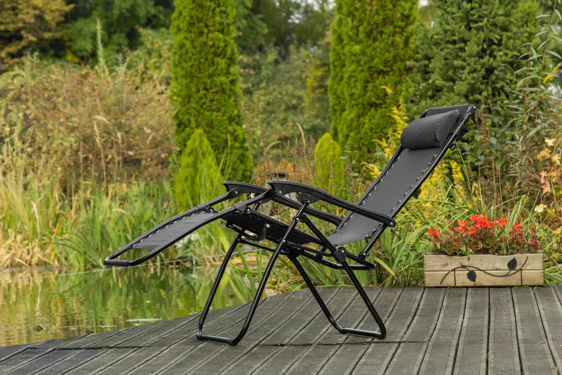 Садовое Кресло Шезлонг до 120 кг Cкладной Шезлонг для Дачи Zero Gravity XXL — изображение 4
