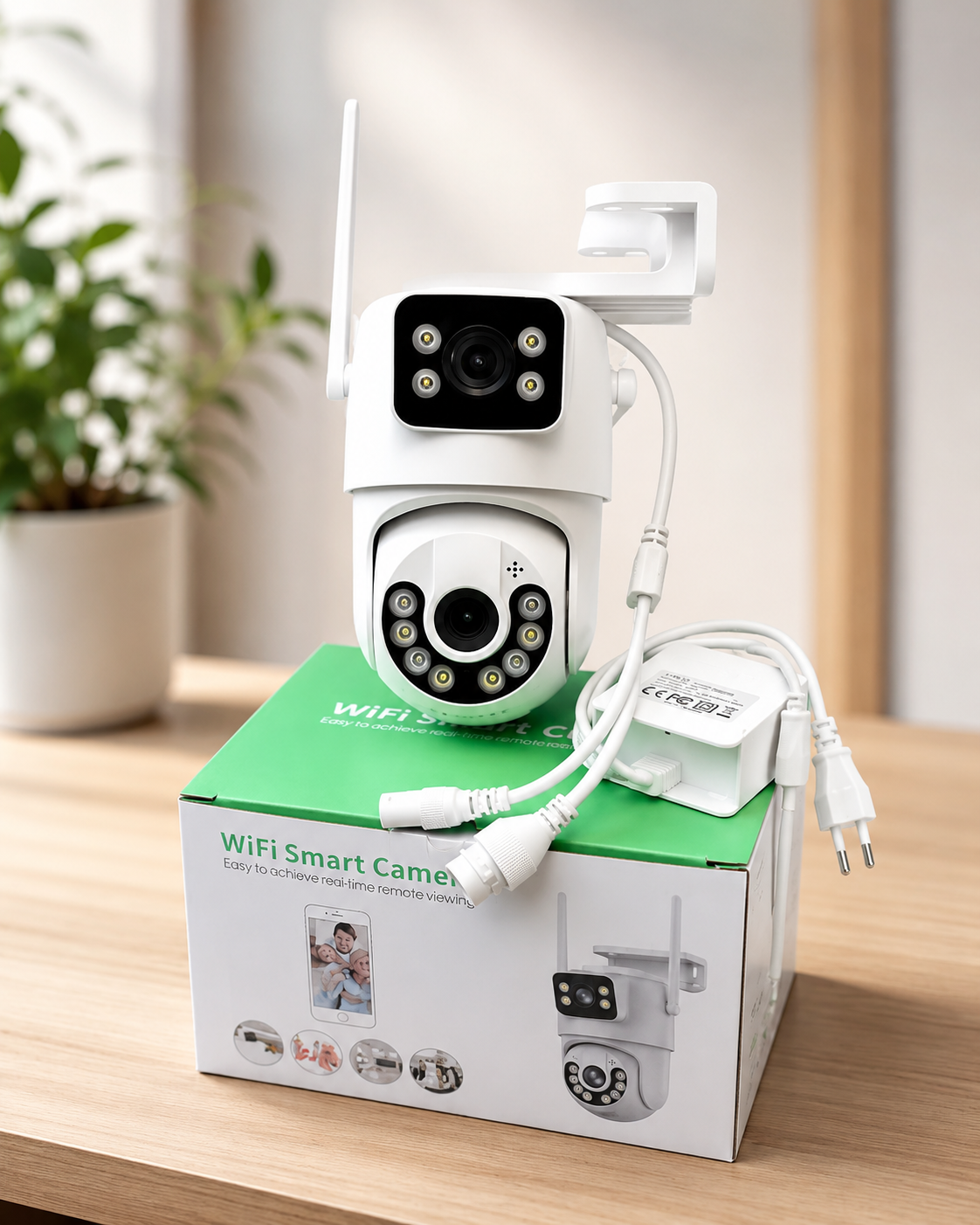 Уличная камера видеонаблюдения ICSEE 2 линзы / Поворотная WiFi камера 8MP с датчиком движения — изображение 9