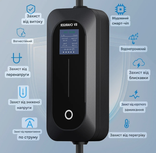 Зарядное устройство Ev Charger для электромобилей Type 1, 16 A, 3.5 кВт, 1-фазное — изображение 2